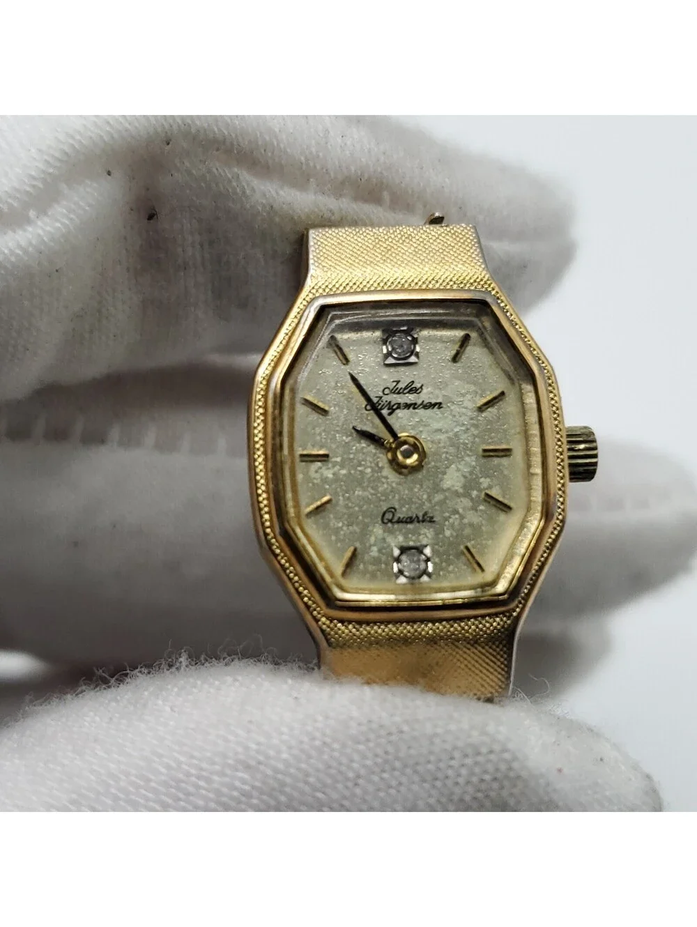 Vintage Jules Jurgensen Ladies Quartz Watch 16mm For Parts Or Repair